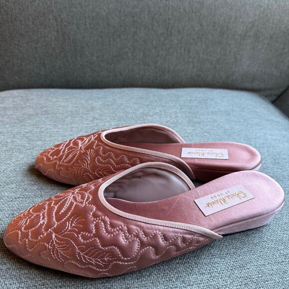 OLIVIA MORRIS AT HOME Poppy open-back satin slippers - Picture 12 of 13